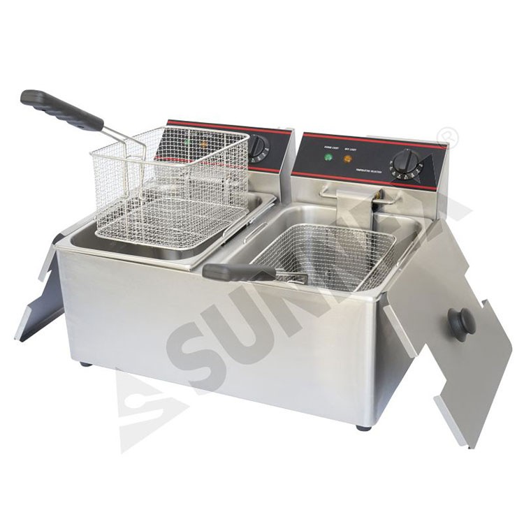 Komersial Two Tanks Electric Fryer