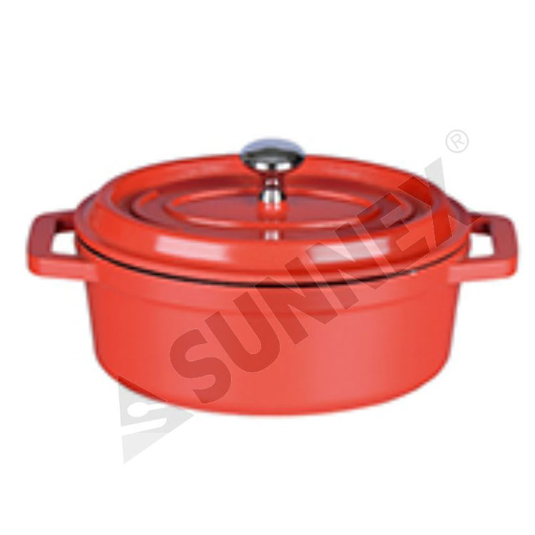 Kitchen Red Klasik Mini Series Sup Pot Kanthi Ngalahake Oval Casserole