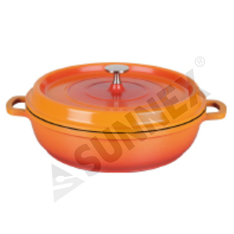 Desain Anyar Warna Orange Non Stick Pot Round Casserole