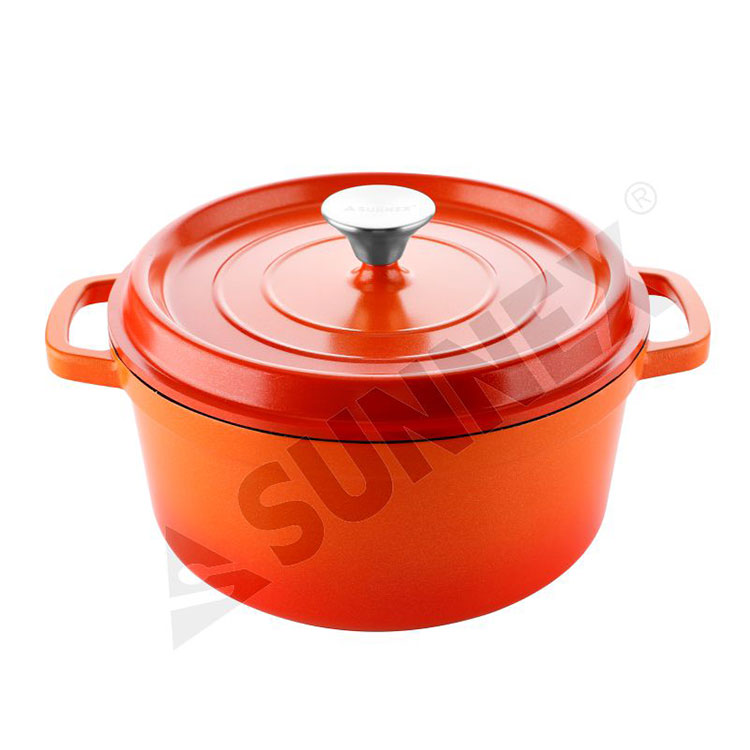 Pabrik Profesional Die-cast Aluminium Round Casserole Dish Kanthi Tutup