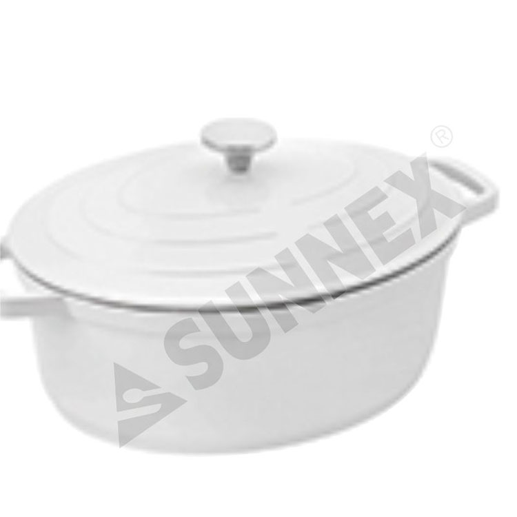 Werna Putih Nonstick Sup Pot Kitchen Cookware Oval Casserole